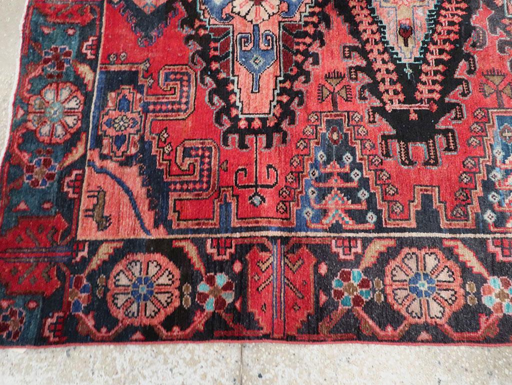 Mid-20th Century Handmade Persian Veece Small Accent Rug For Sale 1