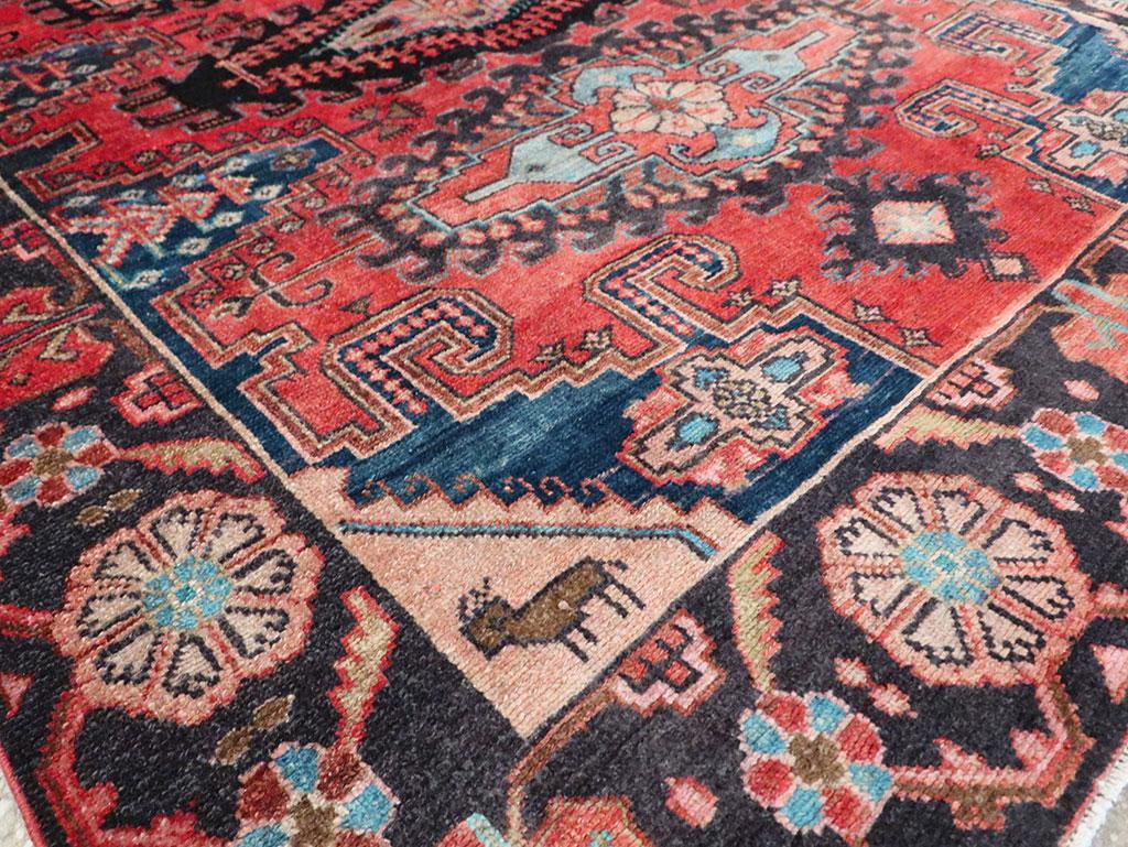 Mid-20th Century Handmade Persian Veece Small Accent Rug For Sale 2