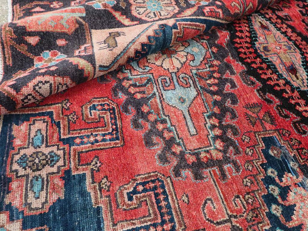 Mid-20th Century Handmade Persian Veece Small Accent Rug For Sale 3