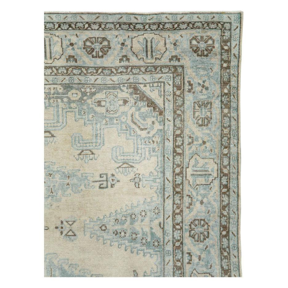 Rustic Mid-20th Century Handmade Persian Veece Small Room Size Carpet For Sale