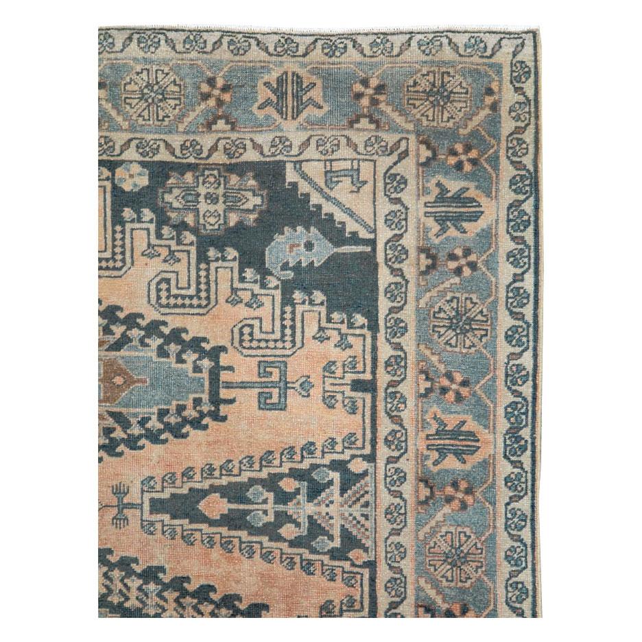 Rustic Mid-20th Century Handmade Persian Veece Small Room Size Carpet For Sale