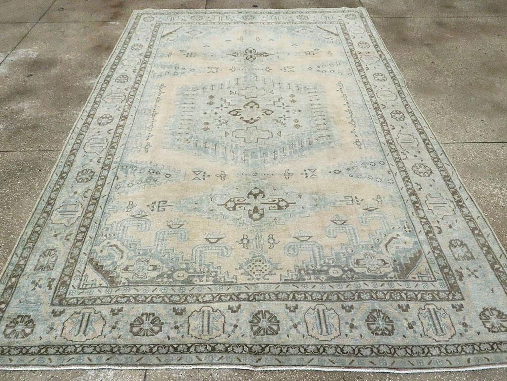 Hand-Knotted Mid-20th Century Handmade Persian Veece Small Room Size Carpet For Sale