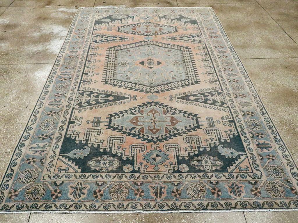 Hand-Knotted Mid-20th Century Handmade Persian Veece Small Room Size Carpet For Sale