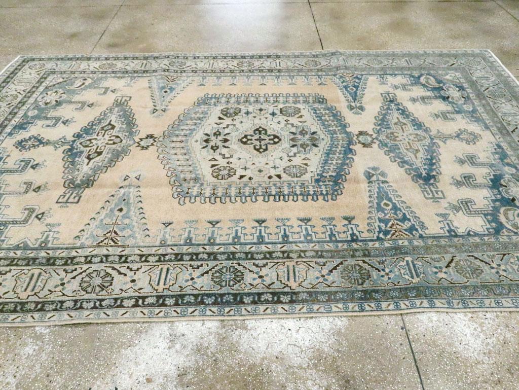Mid-20th Century Handmade Persian Veece Small Room Size Carpet For Sale 1