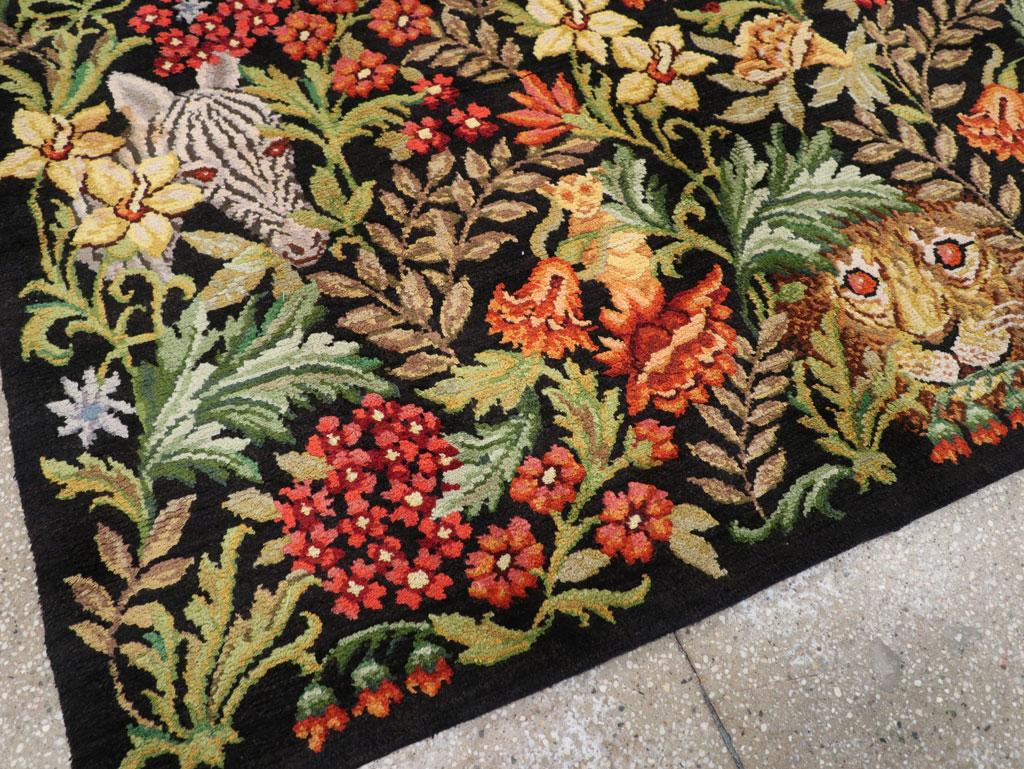Mid-20th Century Handmade Portuguese Piled Accent Rug In Excellent Condition For Sale In New York, NY