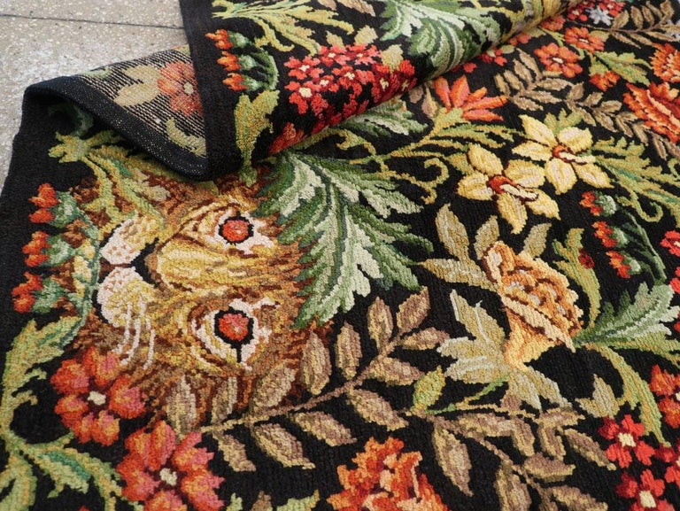 Portugal Rug Mid-20th Century Handmade Portuguese Piled Accent Rug For Sale at 1stDibs