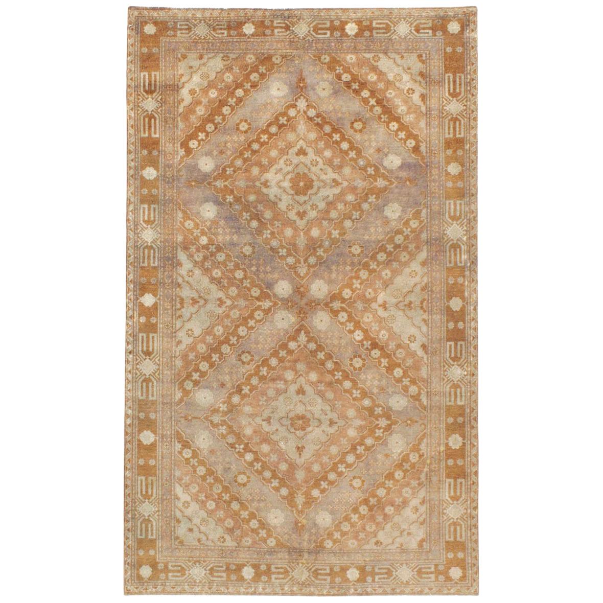 Mid-20th Century Handmade Samarkand Accent Rug For Sale