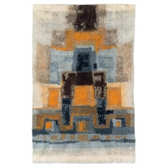 Mid-20th Century Handmade Scandinavian Rya Throw Rug