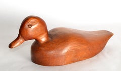 Mediados del siglo XX Hecho a mano de madera maciza Pato azul Bill Scaup Periodo Arts & Crafts