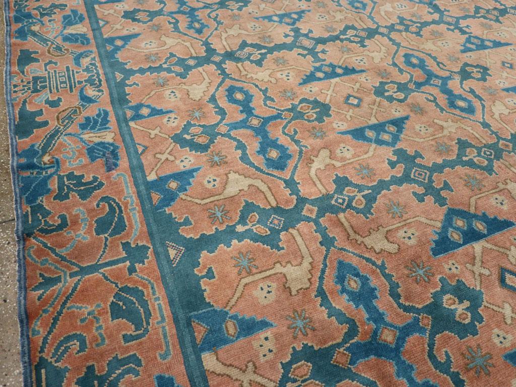 Art Nouveau Mid-20th Century Handmade Spanish Cuenca Square Room Size Carpet