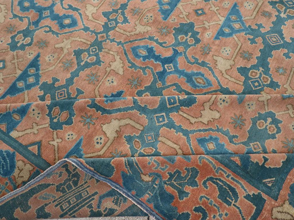 Mid-20th Century Handmade Spanish Cuenca Square Room Size Carpet 1