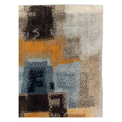Mid-20th Century Handmade Scandinavian Rya Throw Rug