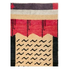 Mid-20th Century Handmade Tibetan Throw Rug