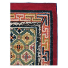 Mid-20th Century Handmade Tibetan Throw Rug