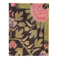 Mid-20th Century Handmade Tibetan Throw Rug