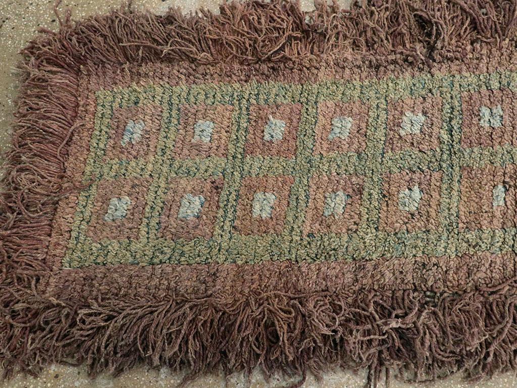 Mid-20th Century Handmade Tibetan Throw Runner In Excellent Condition For Sale In New York, NY