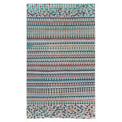 Mid-20th Century Handmade Turkish Accent Rug in Teal and Turquoise