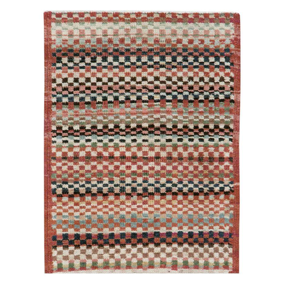 A vintage Turkish Anatolian Art Deco style rug in runner format handmade during the mid-20th century.

Measures: 1' 11