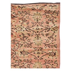 Mid-20th Century Handmade Turkish Anatolian Gallery Accent Rug in Blush Pink