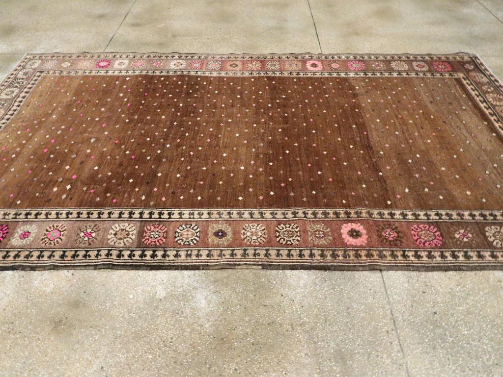 Wool Mid-20th Century Handmade Turkish Anatolian Gallery Carpet For Sale
