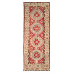 Vintage Mid-20th Century Handmade Turkish Anatolian Gallery Carpet