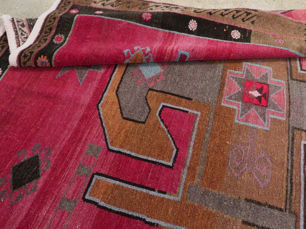 Mid-20th Century Handmade Turkish Anatolian Long & Narrow Gallery Carpet For Sale 3
