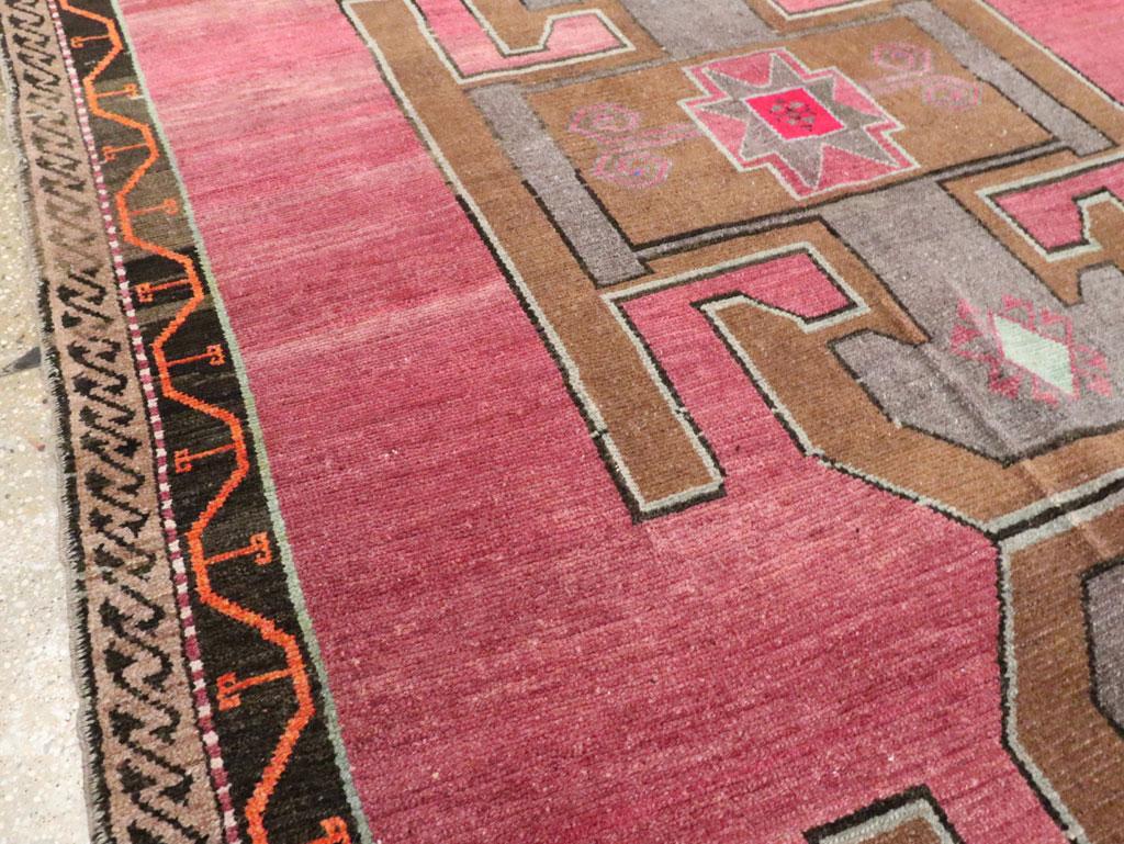 Wool Mid-20th Century Handmade Turkish Anatolian Long & Narrow Gallery Carpet For Sale