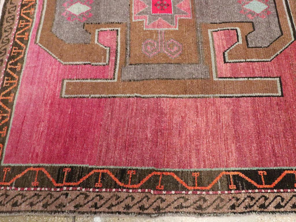 Mid-20th Century Handmade Turkish Anatolian Long & Narrow Gallery Carpet For Sale 2