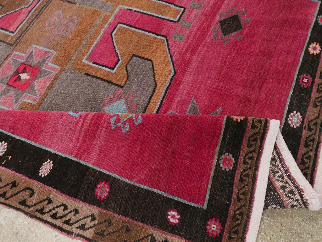 Mid-20th Century Handmade Turkish Anatolian Long & Narrow Gallery Carpet For Sale 2