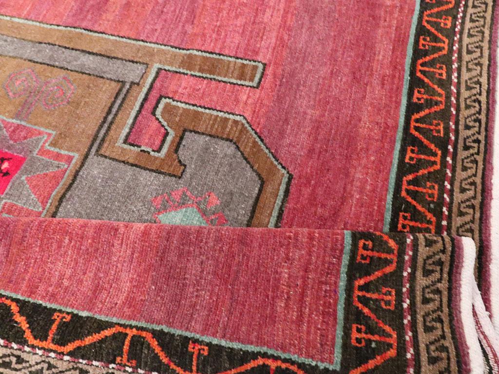 Mid-20th Century Handmade Turkish Anatolian Long & Narrow Gallery Carpet For Sale 3