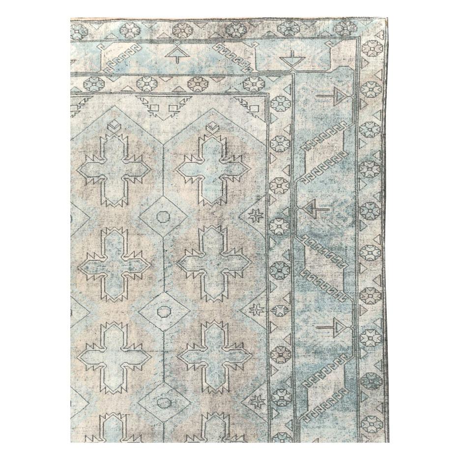 Rustic Mid-20th Century Handmade Turkish Anatolian Room Size Carpet For Sale