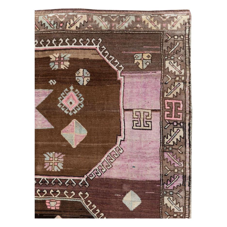 Tribal Mid-20th Century Handmade Turkish Anatolian Room Size Carpet For Sale