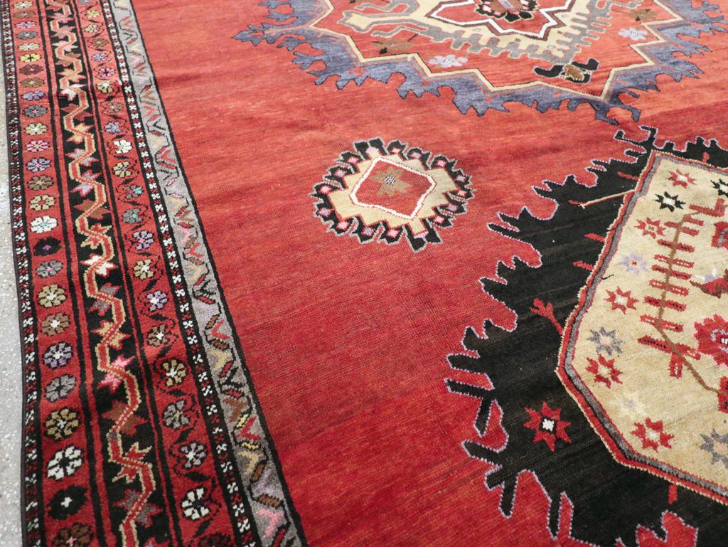 Rustic Mid-20th Century Handmade Turkish Anatolian Room Size Carpet For Sale