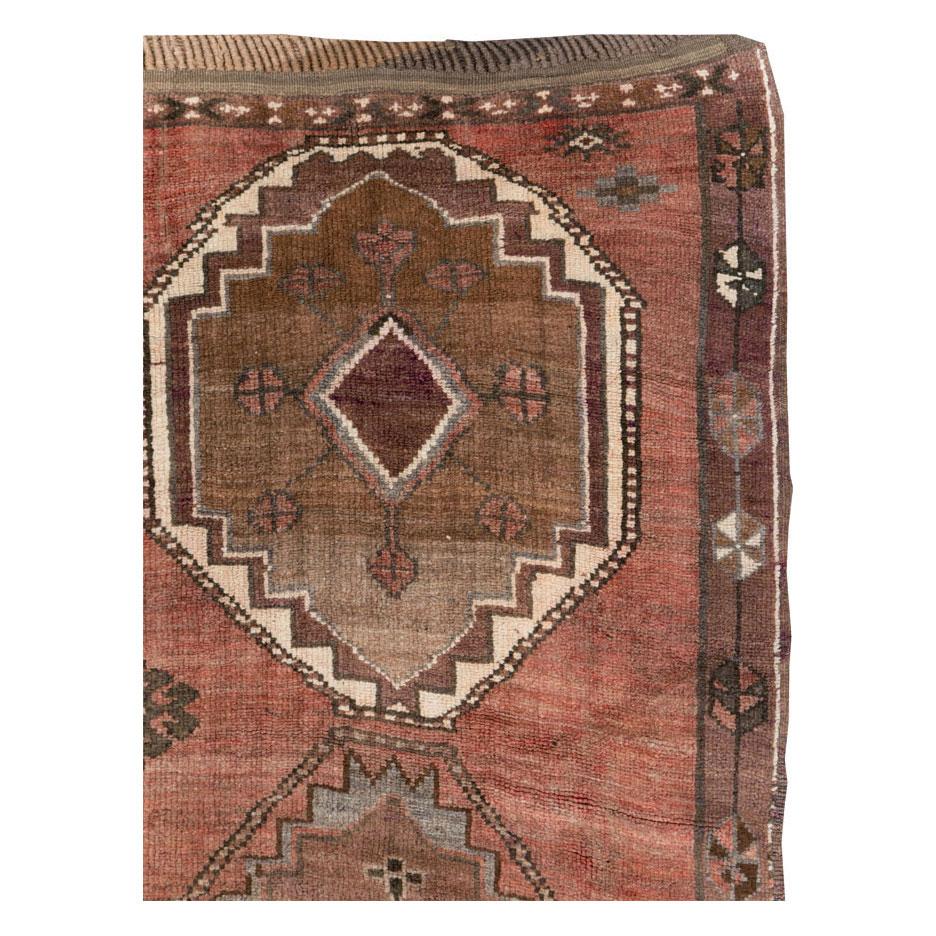 Hand-Knotted Mid-20th Century Handmade Turkish Anatolian Room Size Carpet For Sale