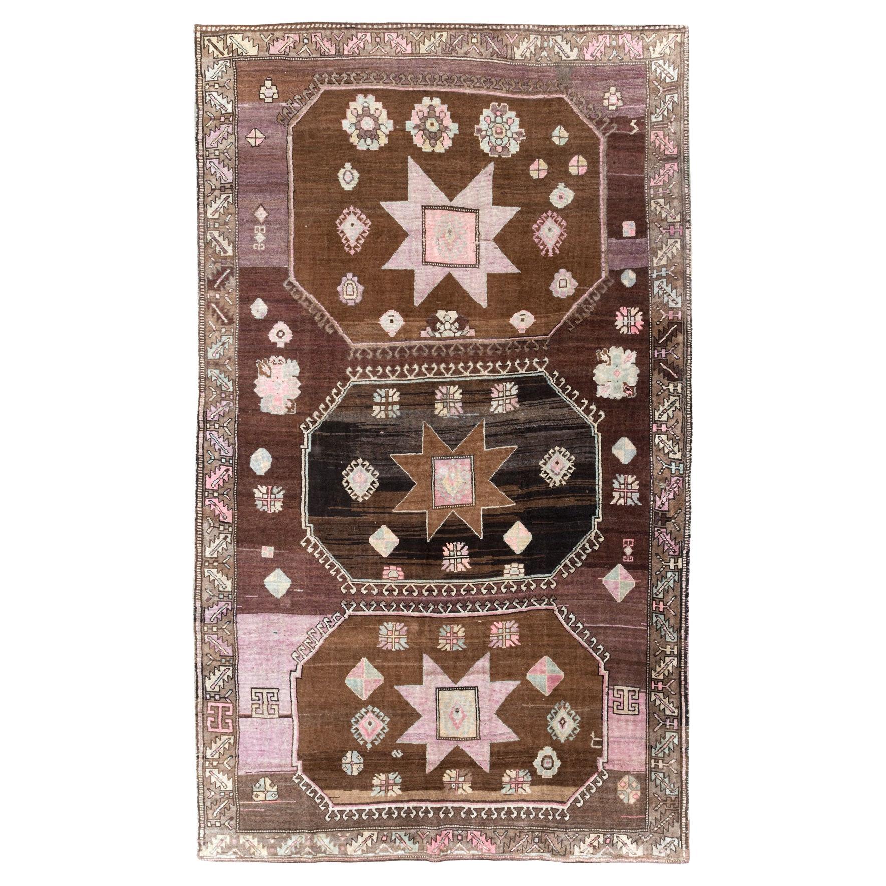 Mid-20th Century Handmade Turkish Anatolian Room Size Carpet For Sale