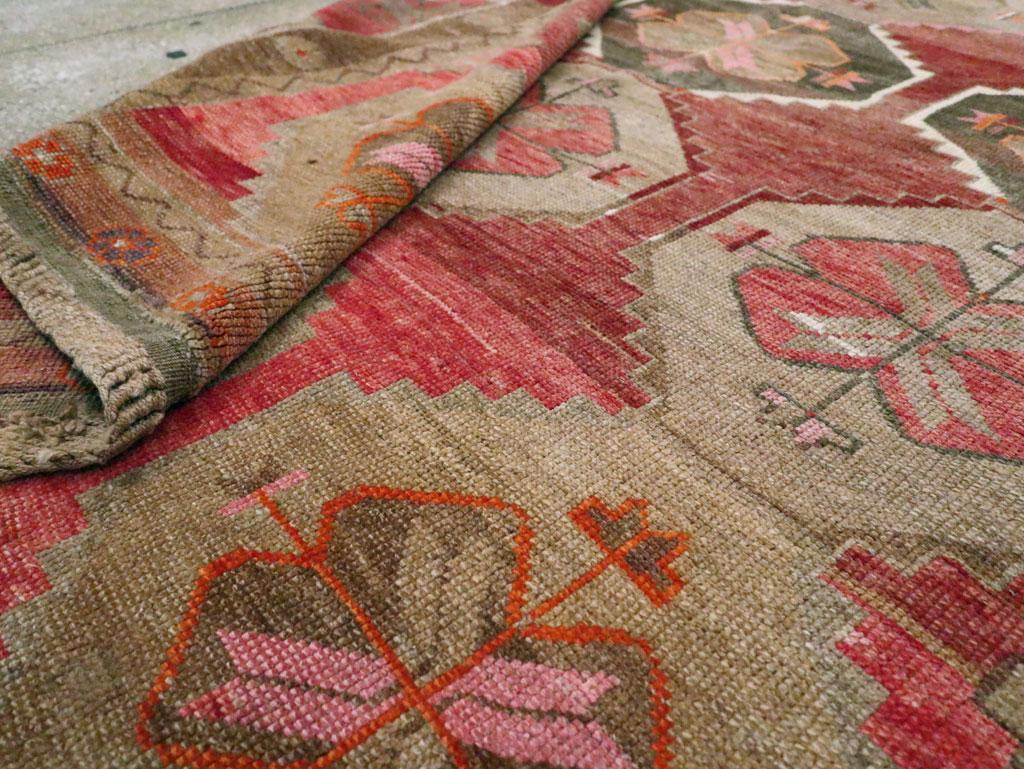 Mid-20th Century Handmade Turkish Anatolian Room Size Gallery Carpet 4