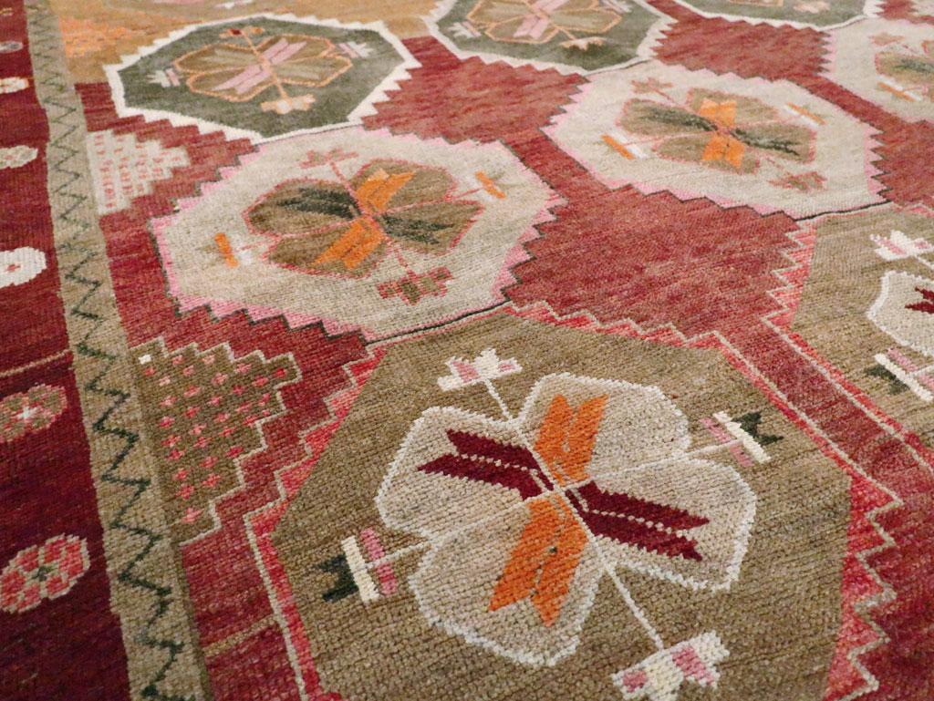 Wool Mid-20th Century Handmade Turkish Anatolian Room Size Gallery Carpet