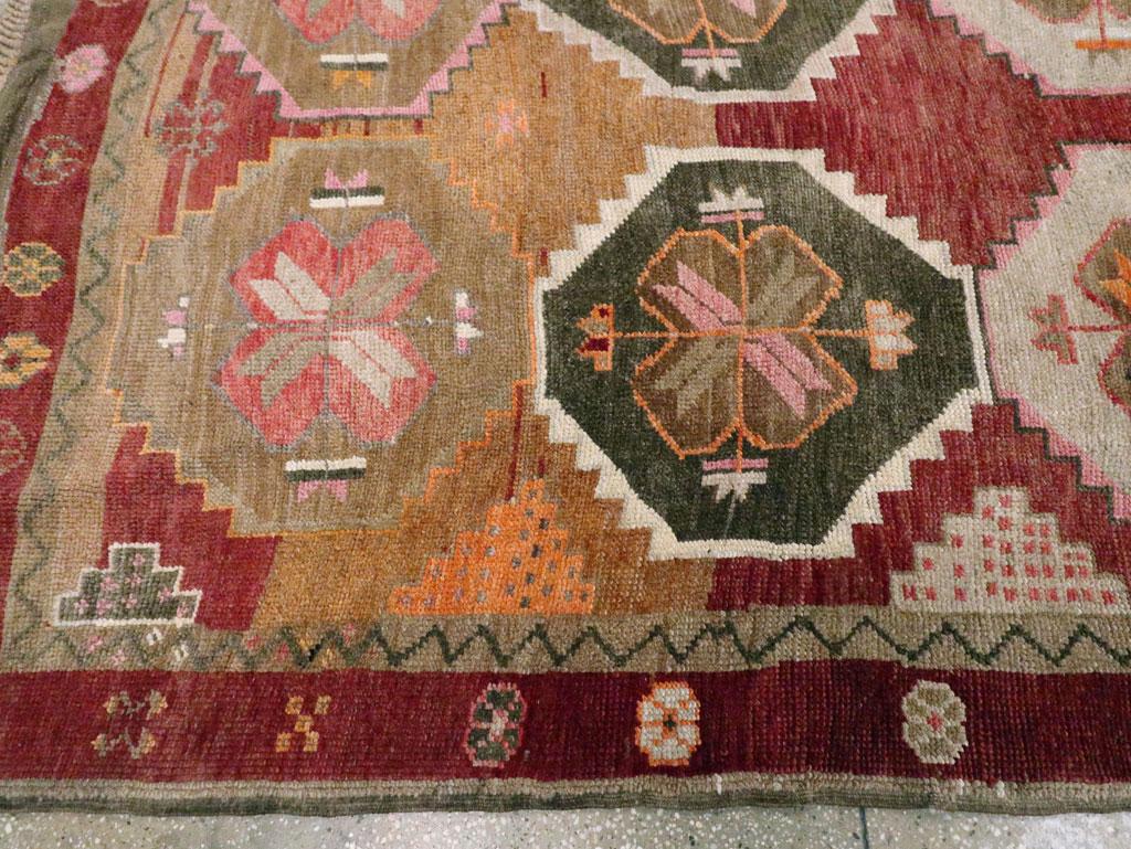 Mid-20th Century Handmade Turkish Anatolian Room Size Gallery Carpet 2