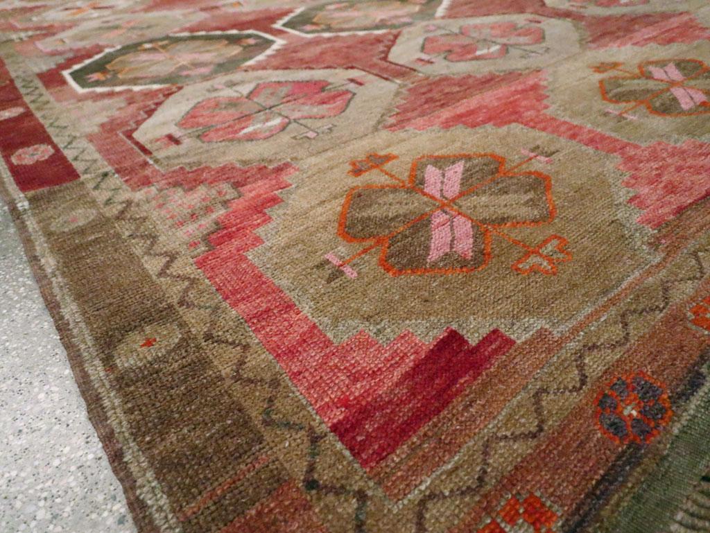 Mid-20th Century Handmade Turkish Anatolian Room Size Gallery Carpet 3