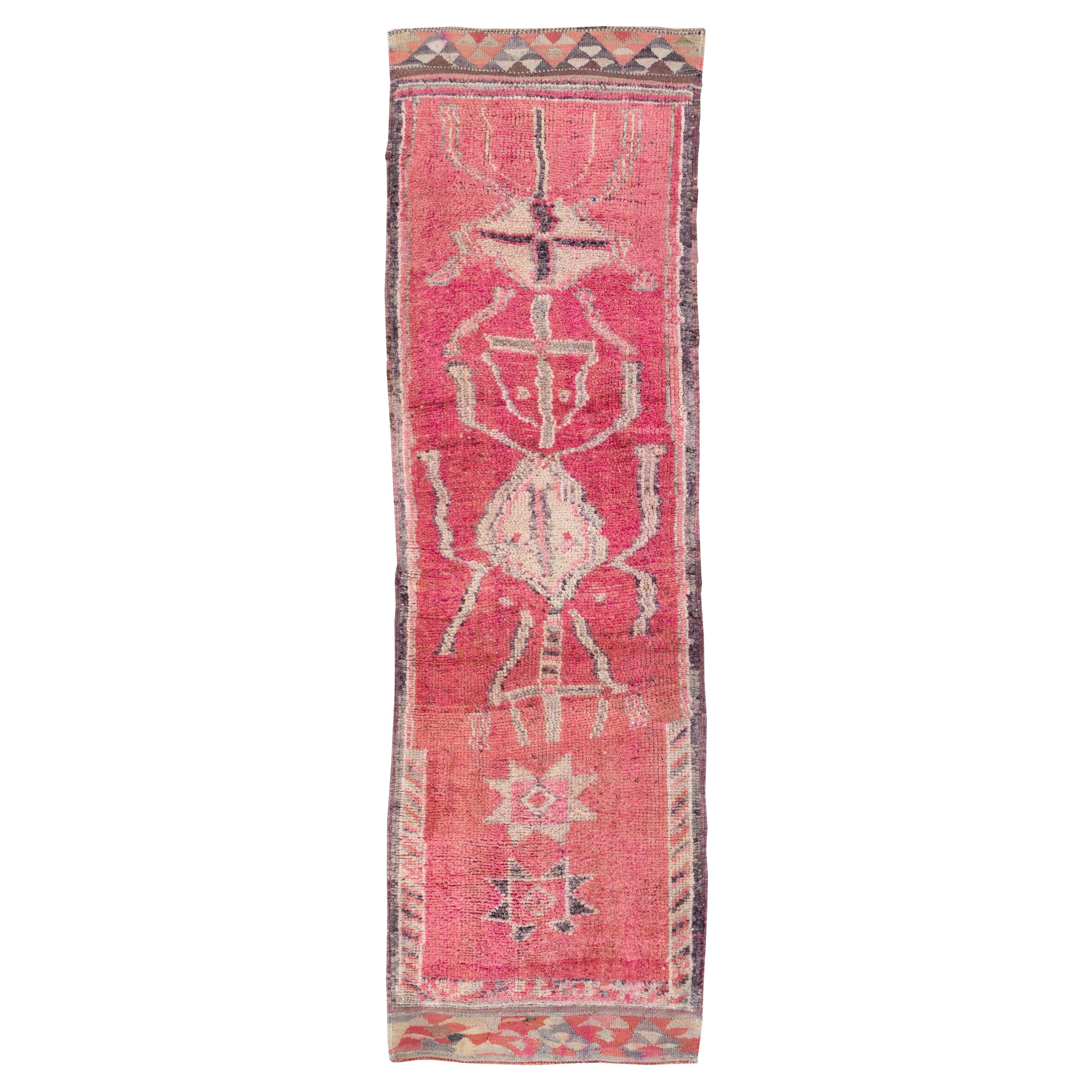 Mid-20th Century Handmade Turkish Anatolian Runner For Sale