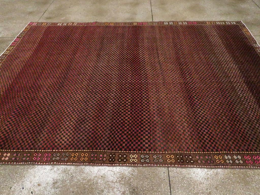 Wool Mid-20th Century Handmade Turkish Anatolian Small Room Size Carpet For Sale
