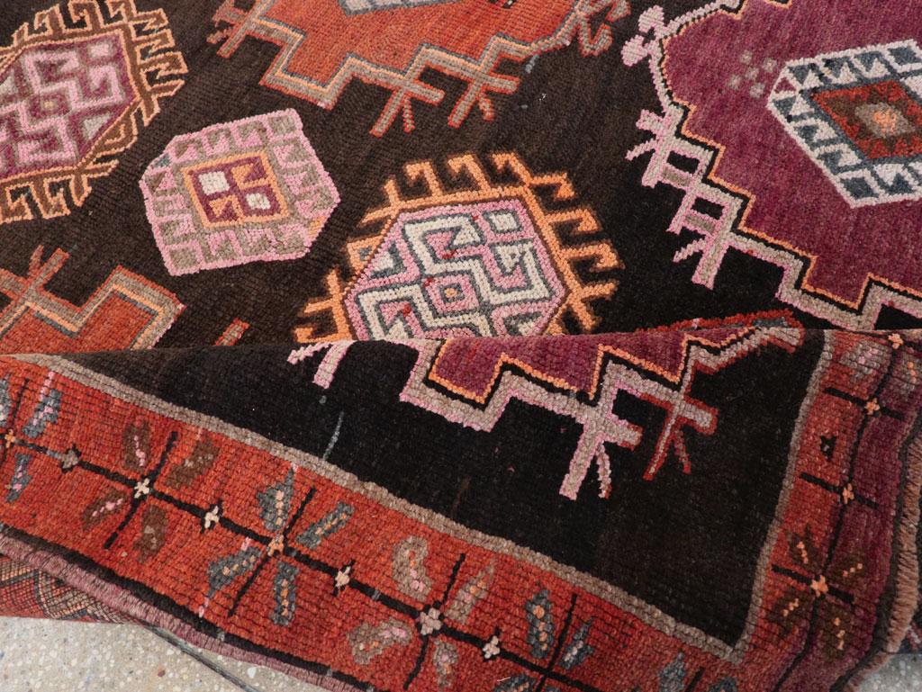 Mid-20th Century Handmade Turkish Anatolian Small Tribal Room Size Carpet For Sale 2