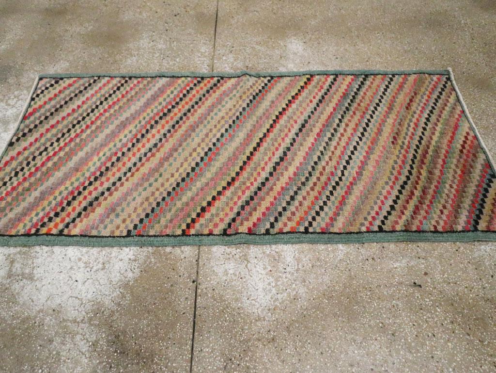 Wool Mid-20th Century Handmade Turkish Anatolian Throw Rug For Sale