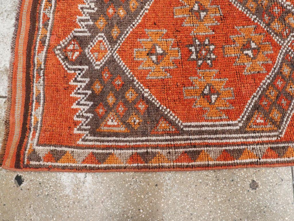 Wool Mid-20th Century Handmade Turkish Anatolian Tribal Runner For Sale