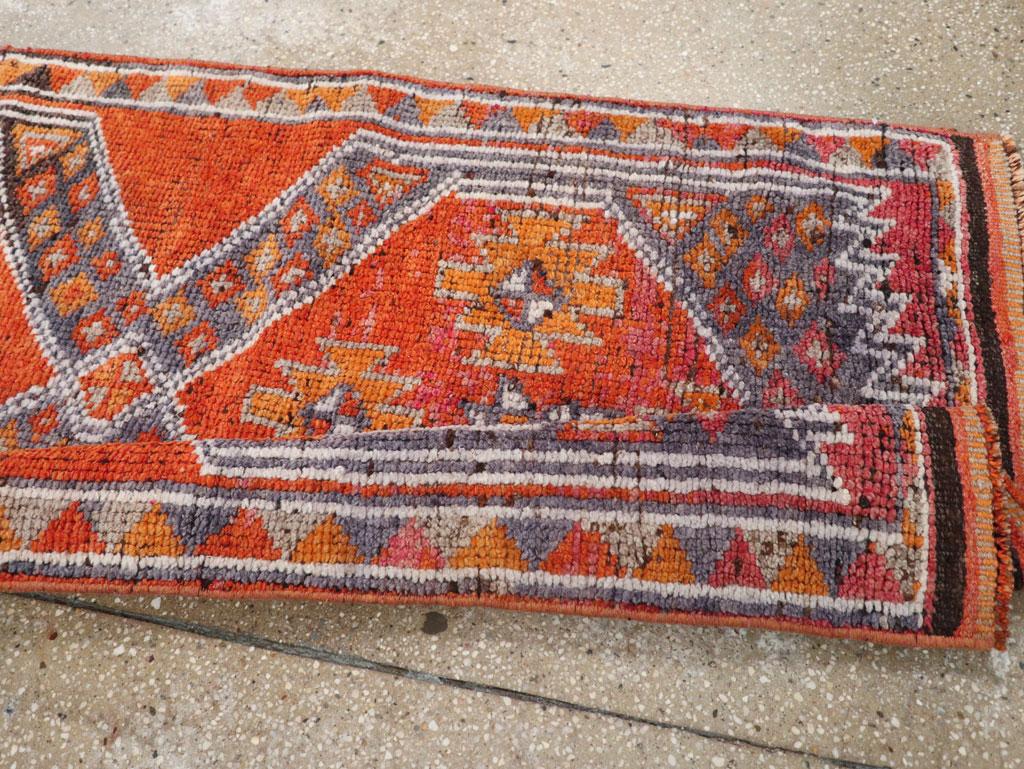 Mid-20th Century Handmade Turkish Anatolian Tribal Runner For Sale 2