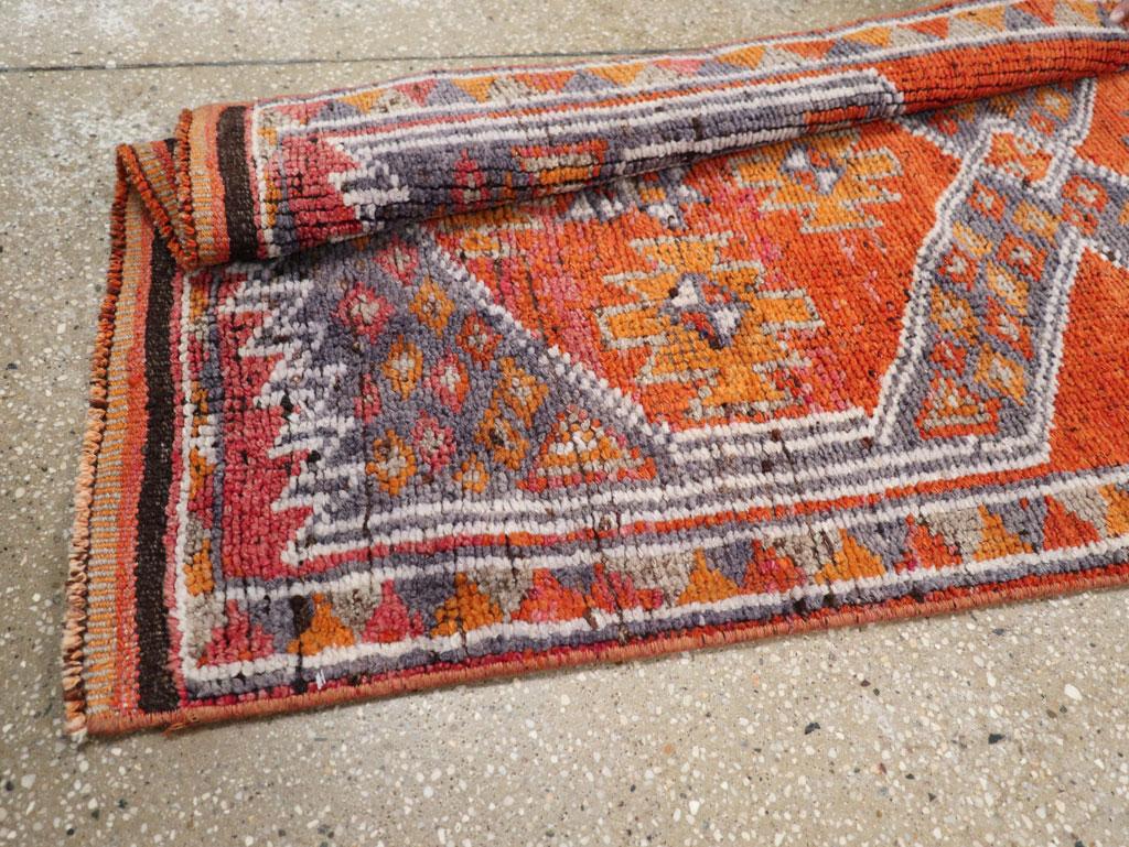 Mid-20th Century Handmade Turkish Anatolian Tribal Runner For Sale 3