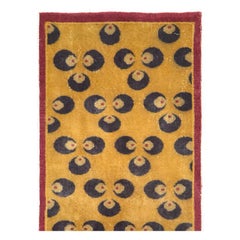 Mid-20th Century Handmade Turkish Art Deco Chintamani Runner Rug in Goldenrod