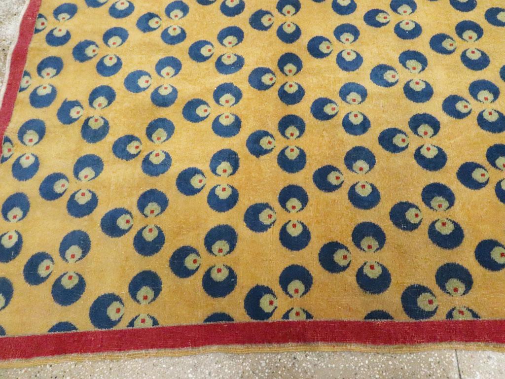 Mid-20th Century Handmade Turkish Art Deco Room Size Carpet 2