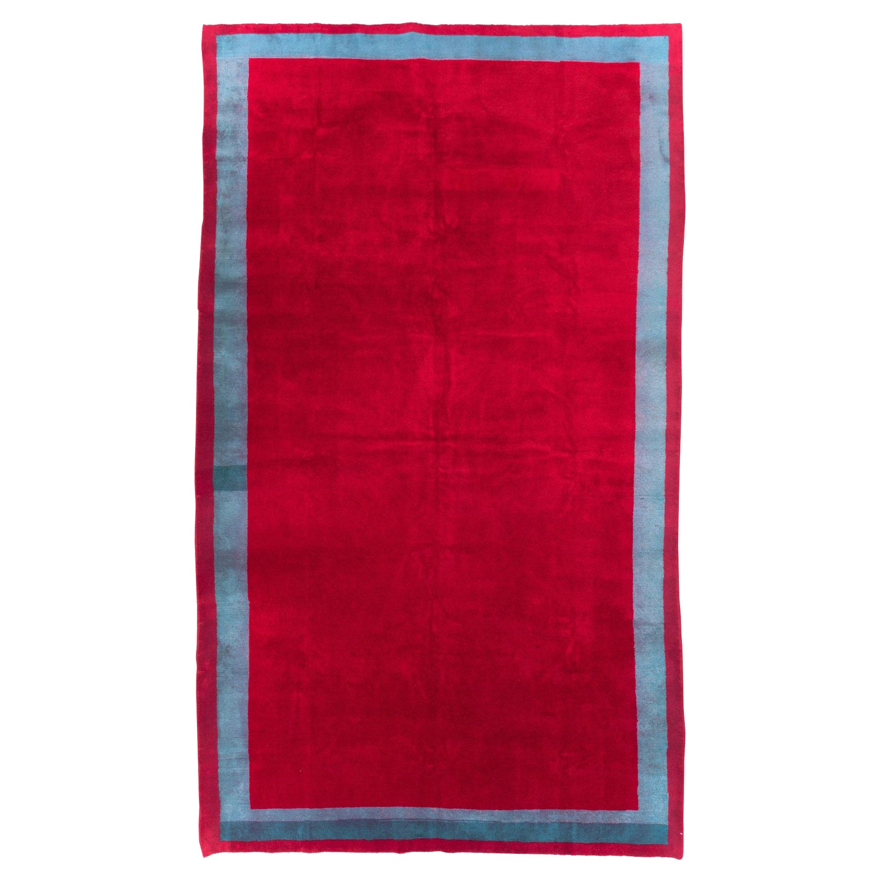 Tapis turc de style Art Déco fait à la main du milieu du 20e siècle, de taille normale
