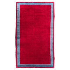 Tapis turc de style Art Déco fait à la main du milieu du 20e siècle, de taille normale